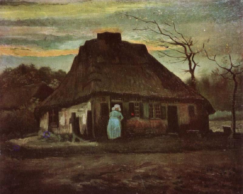 Vincent Van Gogh Cottage with Trees (nn04) china oil painting image